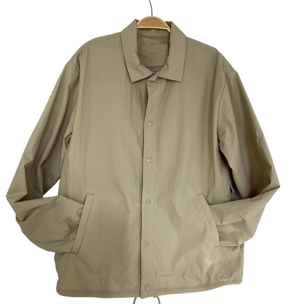 Old Navy Active Coach Jacket Men Size M Stone Golf Gorpcore Sports Old Money NWT